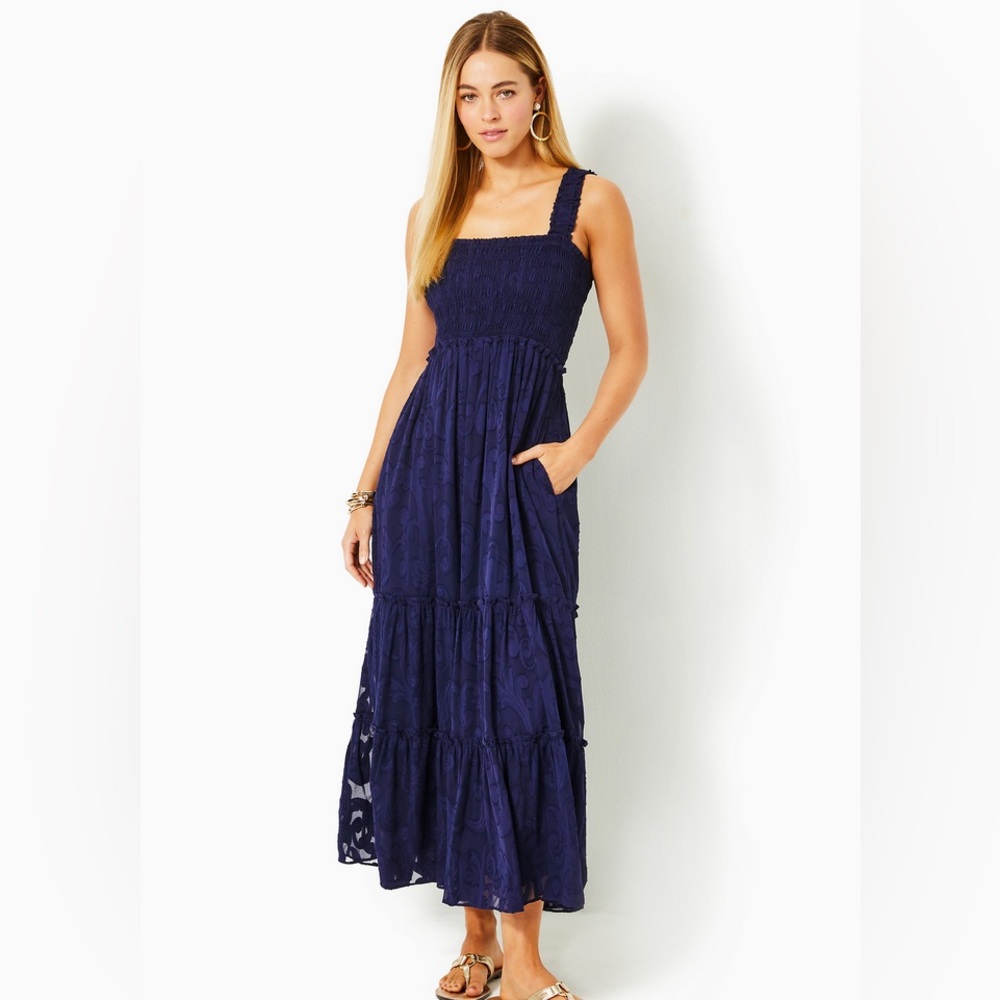 NWT Lilly Pulitzer Hadly Smocked Maxi Dress XL
